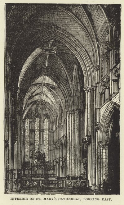 Interior de la Catedral de St Mary, mirando al este de English School