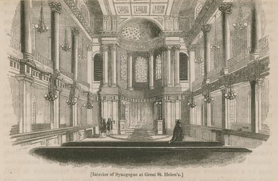 Interior de la Sinagoga en Great St Helens, Londres de English School