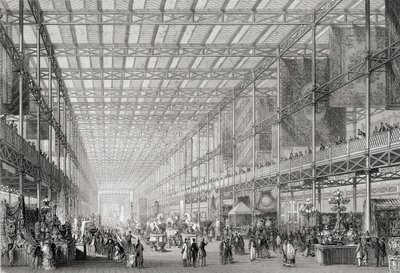 Interior de la Gran Exposición Industrial de 1851 en Hyde Park de Cyclopaedia of Useful Arts & Manufactures, editado por Charles Tomlinson, c.1880s de English School