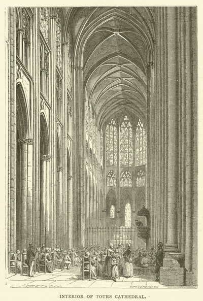 Interior de la catedral de Tours (grabado) de English School