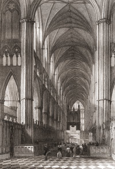 Interior de la Abadía de Westminster, Ciudad de Westminster, Londres, Inglaterra de English School