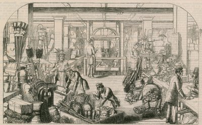 Interior de un almacén de la ciudad, Londres de English School