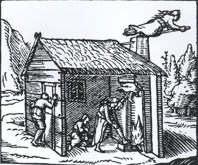 Interior de la casa de una bruja, 1579 de English School