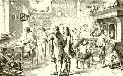 Interior de una alfarería en Dresde de English School
