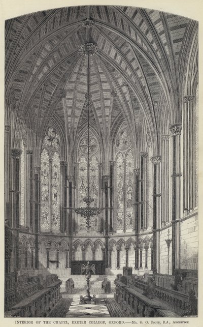 Interior de la capilla, Exeter College, Oxford de English School