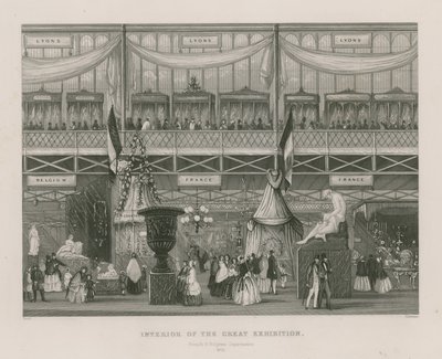 Interior de la Gran Exposición, 1851, Departamento Francés y Belga de English School