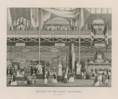 Interior de la Gran Exposición, 1851, Departamento Italiano de English School