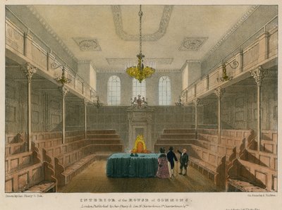 Interior de la Cámara de los Comunes, Westminster, Londres de English School