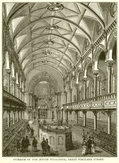 Interior de la Sinagoga Judía, Great Portland Street de English School