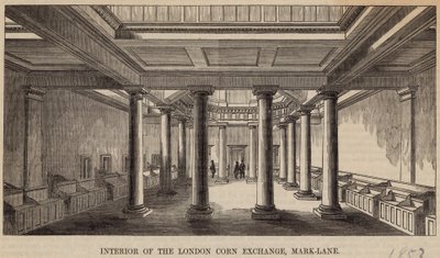 Interior de la Bolsa de Cereales de Londres, Mark Lane de English School