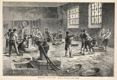 Interior de la Casa de la Moneda, de un dibujo de alrededor de 1820 de English School