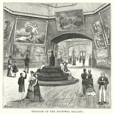Interior de la Galería Nacional (grabado) de English School