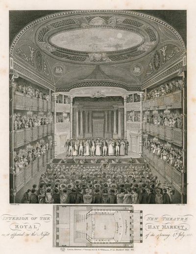 Interior del Nuevo Teatro Real, Haymarket, Londres de English School