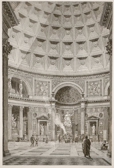Interior del Panteón en Roma (restaurado) de English School