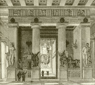 Interior del espléndido templo de Zeus en Olimpia de English School