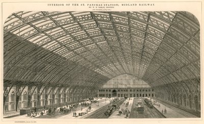 Interior de la Estación de Ferrocarril de St Pancras - Midland Railway de English School