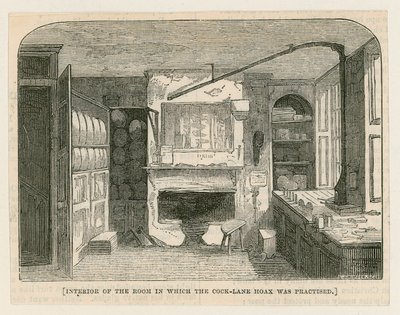 Interior de la habitación en la que se practicó el engaño de Cock Lane de English School