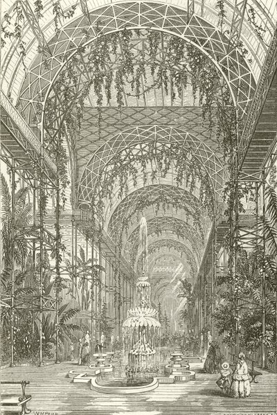 Vista interior del Palacio de Cristal, Sydenham de English School