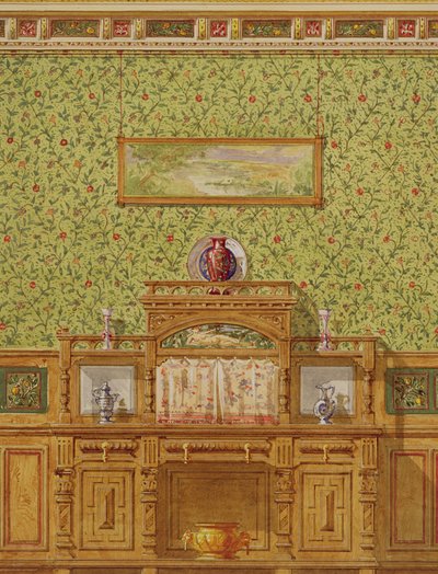Interior con aparador, c.1870s de English School