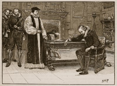 Entrevista entre Bacon y la delegación de los Lores, ilustración de la Historia Ilustrada de Inglaterra de Cassell de English School