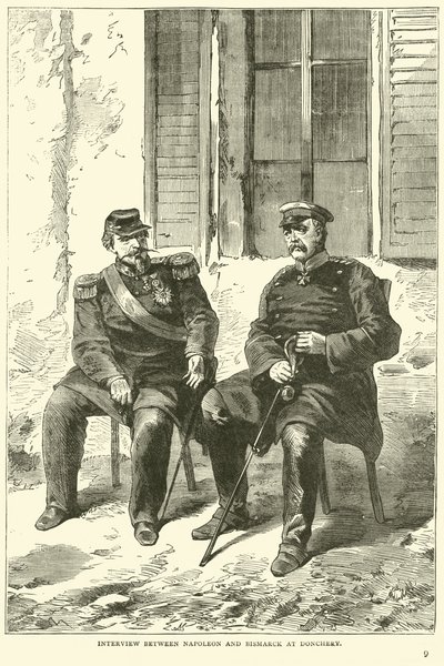 Entrevista entre Napoleón y Bismarck en Donchery, septiembre 1870 de English School