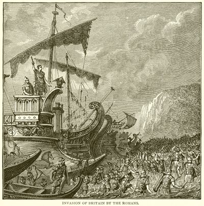 Invasión de Britania por los romanos de English School
