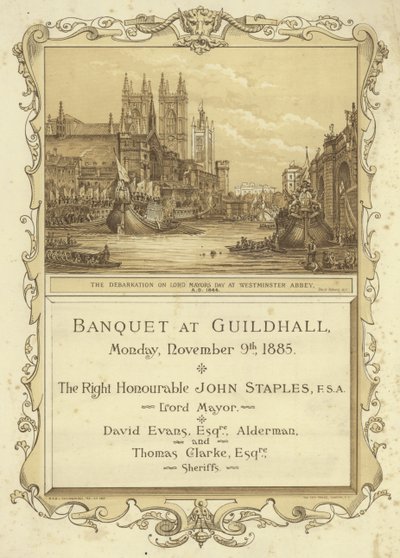 Invitación a un banquete en Guildhall de English School