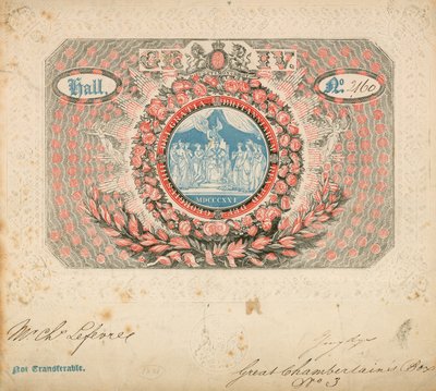 Invitación a la Coronación de Jorge IV en 1821 de English School