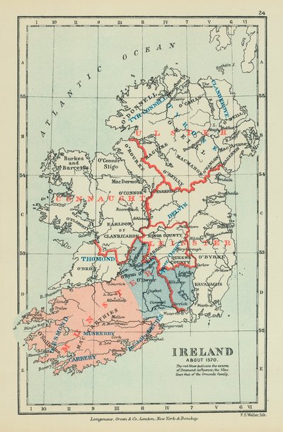 Irlanda (litografía en color) de English School