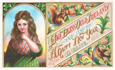 Chica Irlandesa Sonriendo, Tarjeta de Año Nuevo de English School