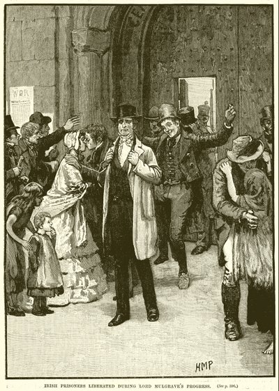Prisioneros irlandeses liberados durante el progreso de Lord Mulgrave de English School