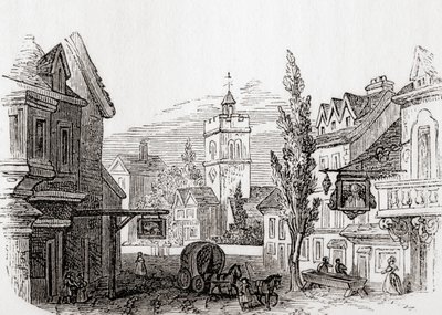 Islington, Gran Londres, Inglaterra en 1760, de Old England: A Pictorial Museum, pub. 1847 de English School