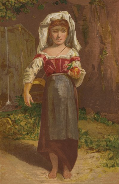 Chica italiana (cromolito) de English School