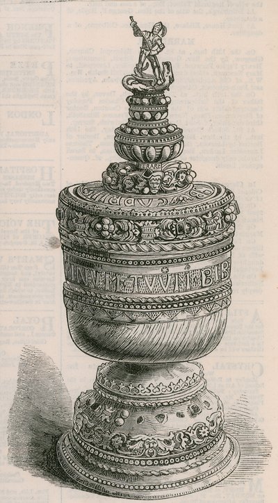 Copa de Gracia de Marfil de Thomas aBecket, engastada en oro de English School