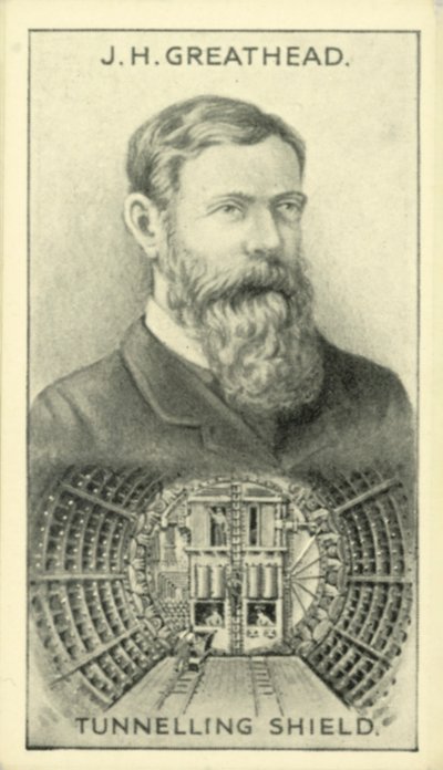 JH Greathead, Tunnelling Shield (litografía) de English School