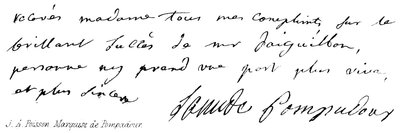 J A Poisson, Marquesa de Pompadour de English School
