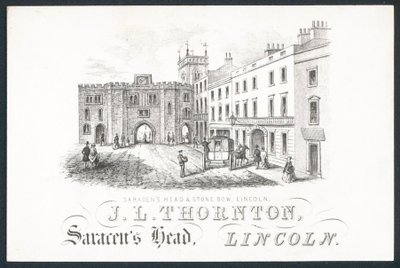J L Thornton, tarjeta comercial de English School
