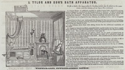 Aparato de baño de J Tylor y Son de English School