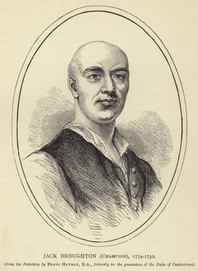 Jack Broughton, Campeón, 1734-1750, del cuadro de Frank Hayman, RA, anteriormente en posesión del Duque de Cumberland de English School
