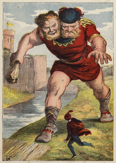 Jack The Giant Killer (litografía en color) de English School