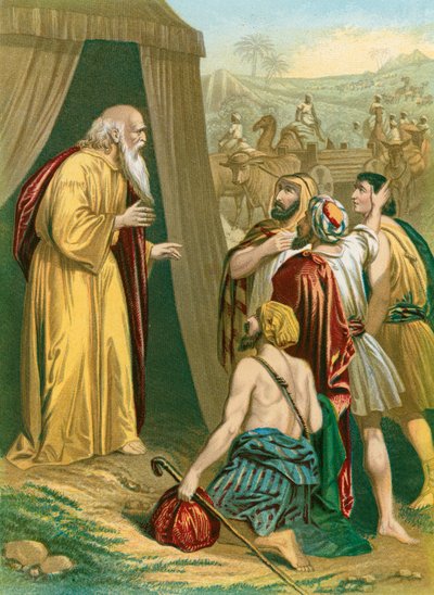 Los hijos de Jacob regresando de Egipto de English School