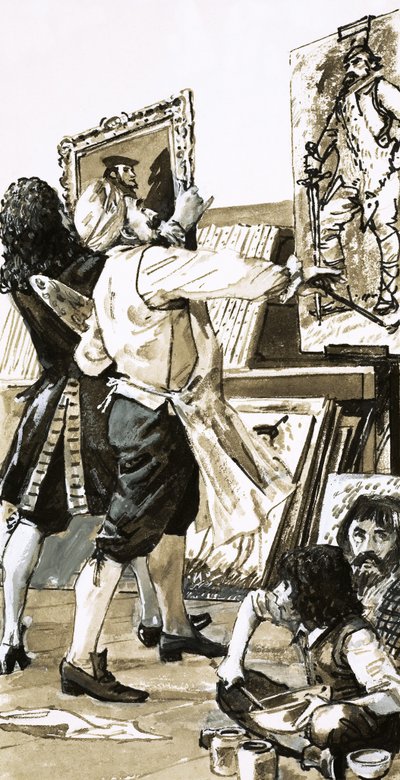 Pintura de Jacobus de Wet en Holyrod House de English School