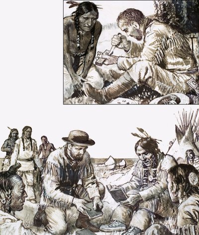James Evans imprimiendo una Biblia para una tribu remota de indios de English School