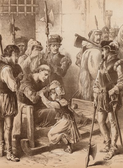 James Fenn, "Fue un espectáculo conmovedor" (litografía) de English School