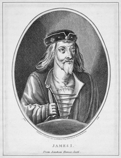 James I, Rey de Escocia, de Johnstones Scottish Heroes, grabado por Adam, publicado en 1794 de English School