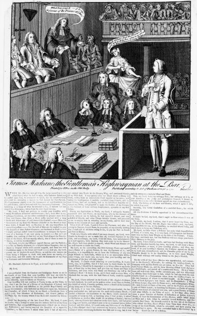 James Macleane el caballero bandido en el tribunal, 1750 de English School