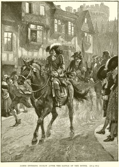 James entrando en Dublín después de la Batalla del Boyne de English School