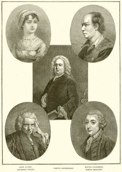 Jane Austen, Laurence Sterne, Samuel Richardson, Oliver Goldsmith, Tobias Smollett de English School