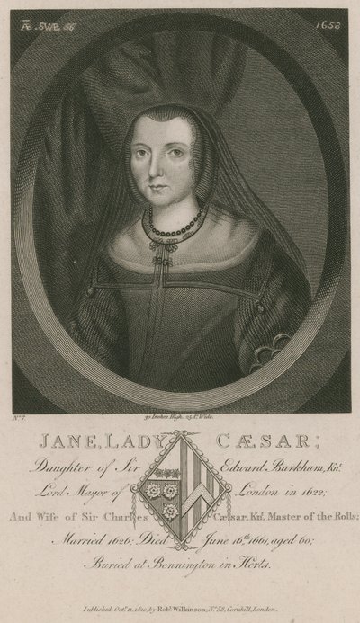 Jane, Lady Caesar, hija de Sir Edward Barkham de English School