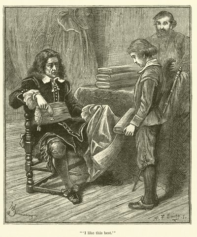 Jean Baptiste Colbert de niño, "Esto es lo que más me gusta" (grabado) de English School